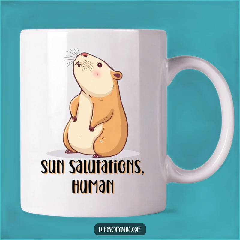 Funny Capybara Sunbeam Stretch Mug: Relaxing Animal Art, Perfect Funny Gift for Zen Lovers