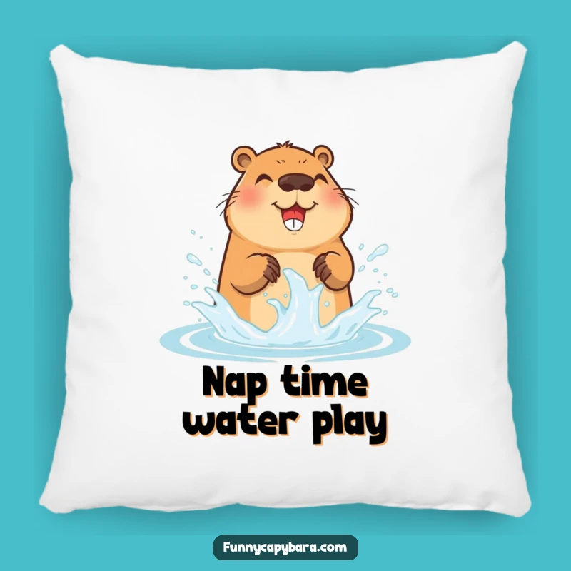 Cozy Funny Capybara Pillow: Soft & Cute Water Splash Cushion, Perfect Funny Gift