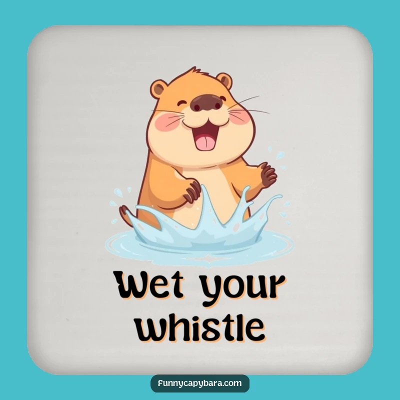 Funny Capybara Splash Coaster: Protect Surfaces with Playful Charm