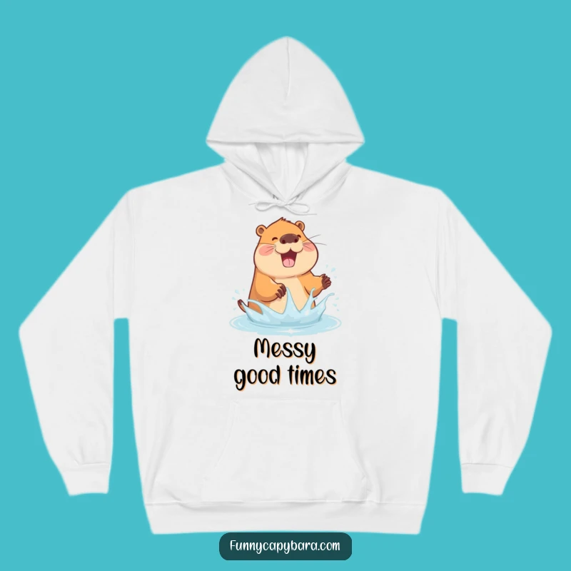 Funny Capybara Water Splash Hoodie: Stay Cozy and Playful