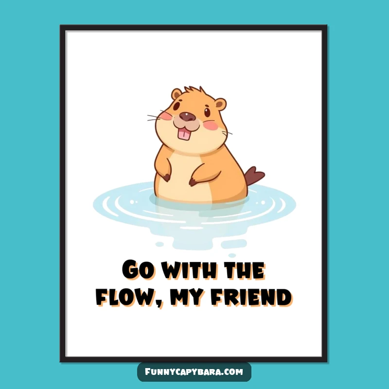 Zen Free Printable Wall Art: Chill Capybara Floats - Relaxed Downloadable Decor