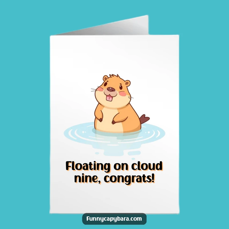 Free Printable Congratulations Card: Chill Capybara Vibes - Relaxed Downloadable Gift