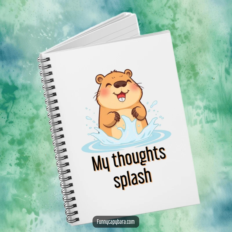 Funny Capybara Journal: Cute notebook with a capybara splashing water, perfect for writing and drawing, funny gift.