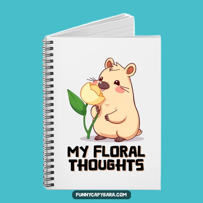 Funny Capybara Flower Notebook: Cute Nudge Journal, Perfect Funny Gift