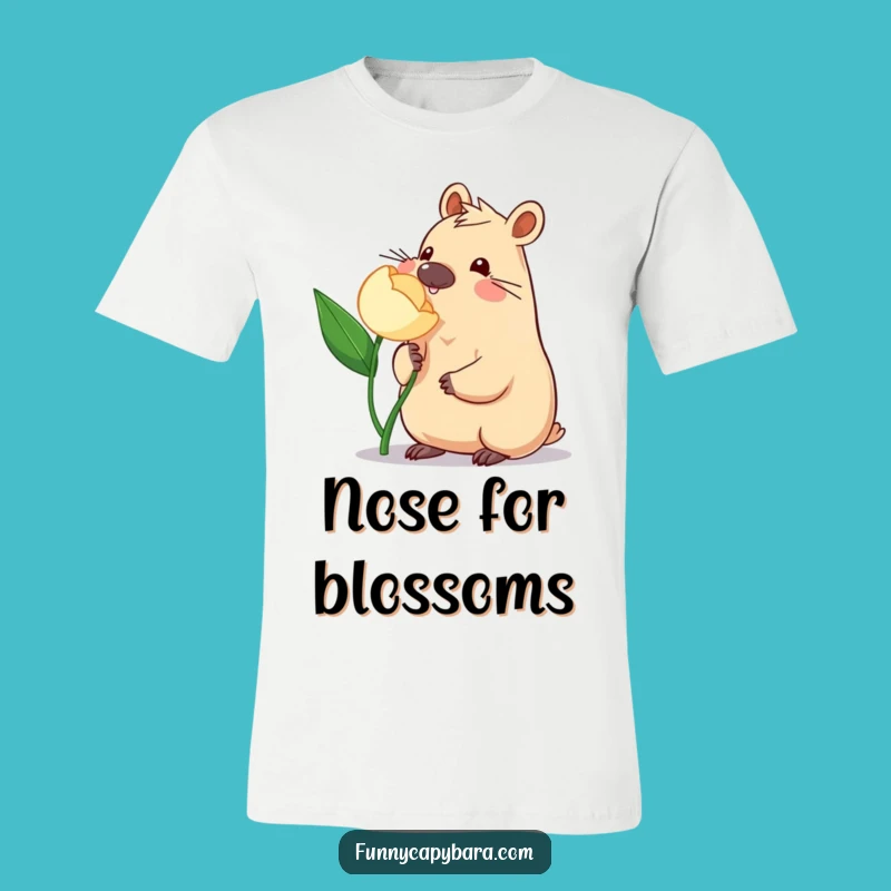 Funny Capybara Flower T-Shirt: Playful Animal Tee, Ideal Funny Gift
