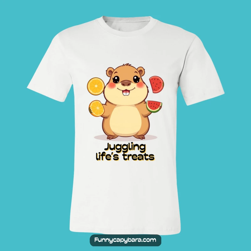Funny Capybara Juggler T-Shirt: Skillful & Happy Animal Apparel Gift