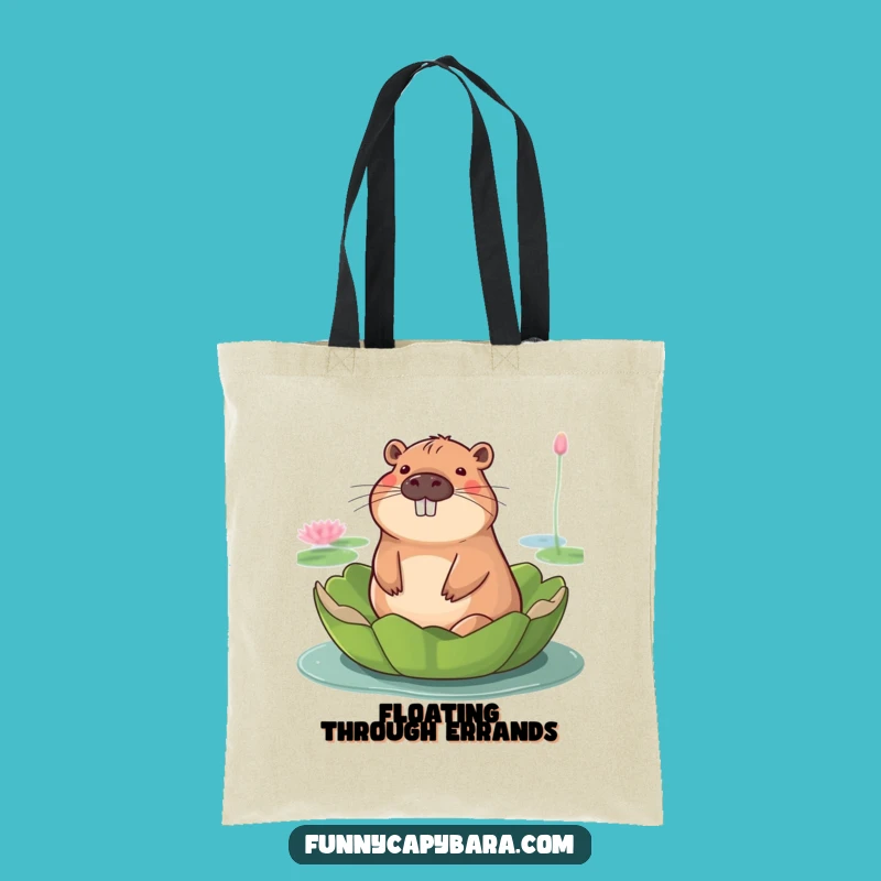 Funny Capybara Lily Pad Tote Bag: Carry Your Chill in Style